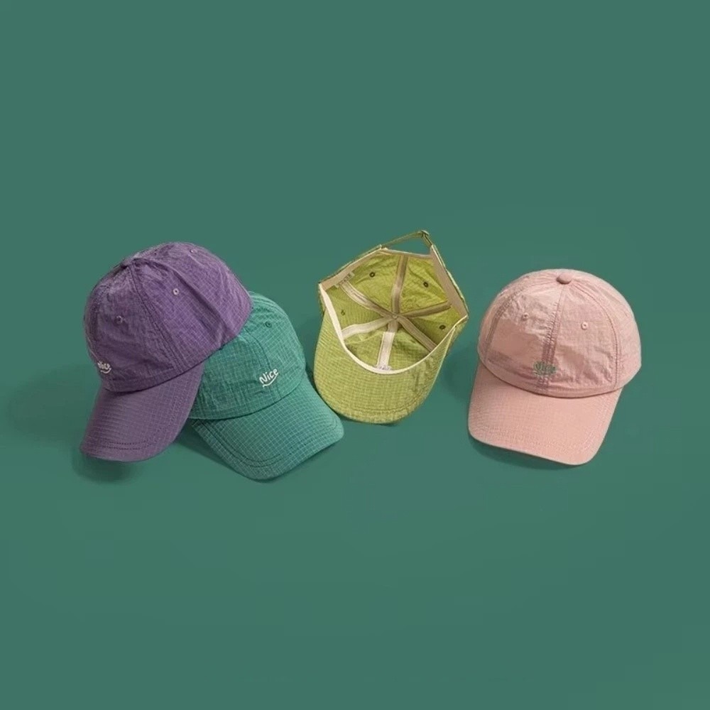 Fashion Plaid Thin Sun Cap Qui - Running Gear Hat recension och pris