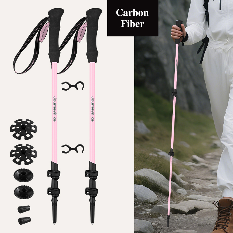 Pink Carbon Fiber Hiking Poles - Trekking Pole Carbon recension och pris