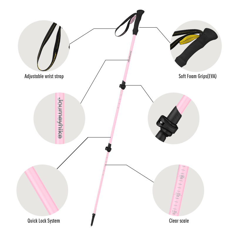 Pink Carbon Fiber Hiking Poles - Trekking Pole Carbon recension och pris