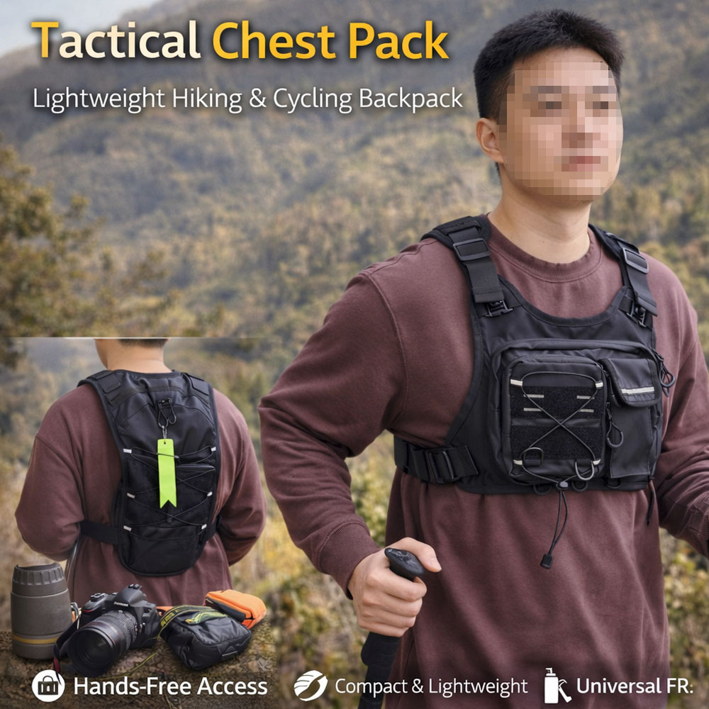 Tactical Vest Chest Bag with 2 - Reflective Running Gear Vest recension och pris