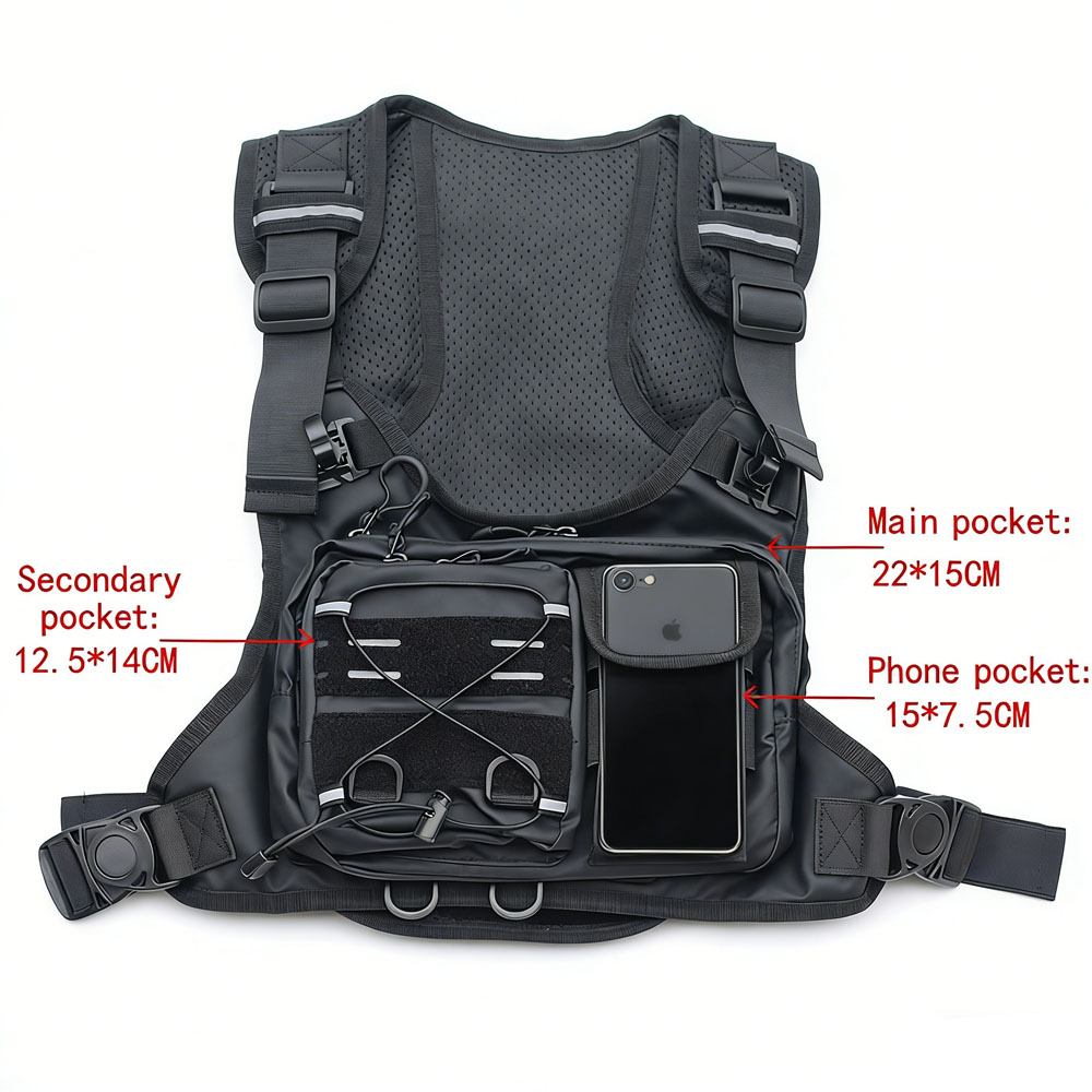 Tactical Vest Chest Bag with 2 - Reflective Running Gear Vest recension och pris
