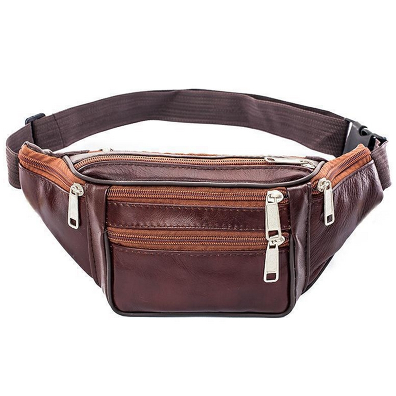 Leather Men Waist Chest Bag Th - Running Gear For recension och pris