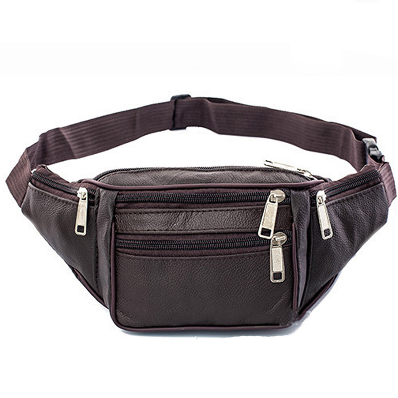 Leather Men Waist Chest Bag Th - Running Gear For recension och pris